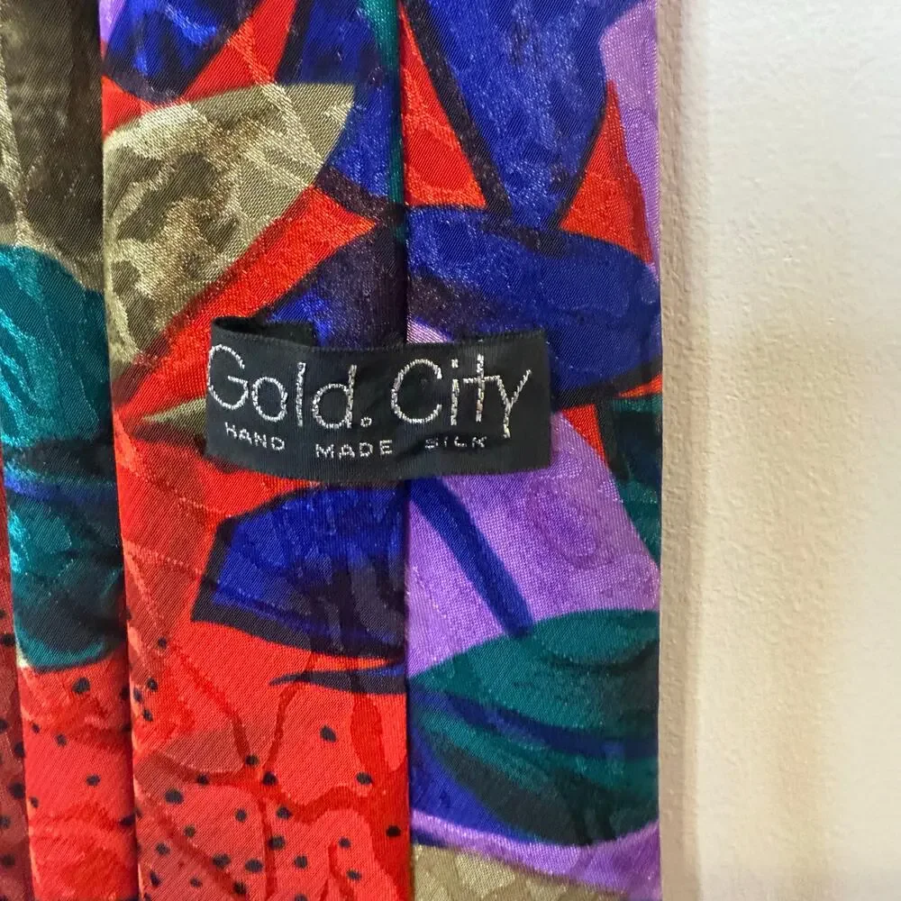 Gold City Men’s Hand Made Silk Tie OS